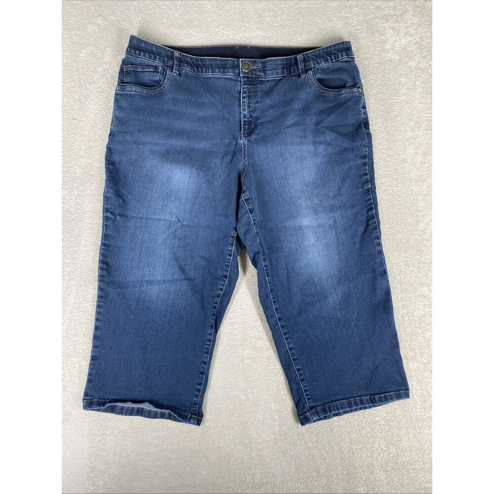 Cj Banks Skimmer Capri Shorts Women's 18W Denim Jean Shorts